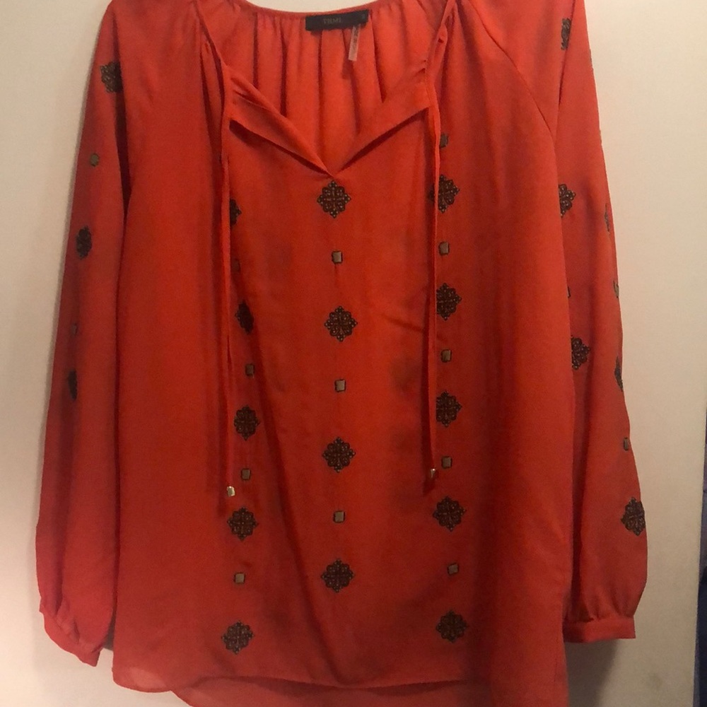 Orange Blouse with Incredible Detail